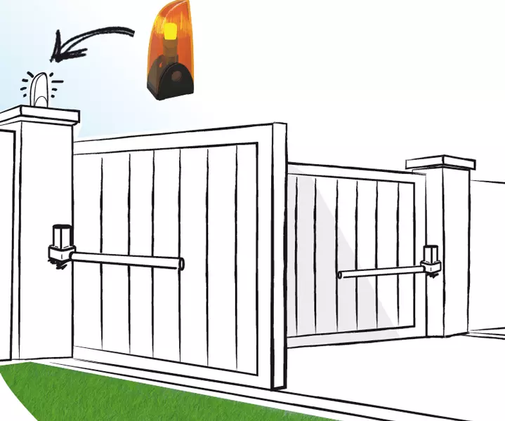 Feu clignotant pour la motorisation de portail afin de renforcer la  sécurité d'accès à votre domicile